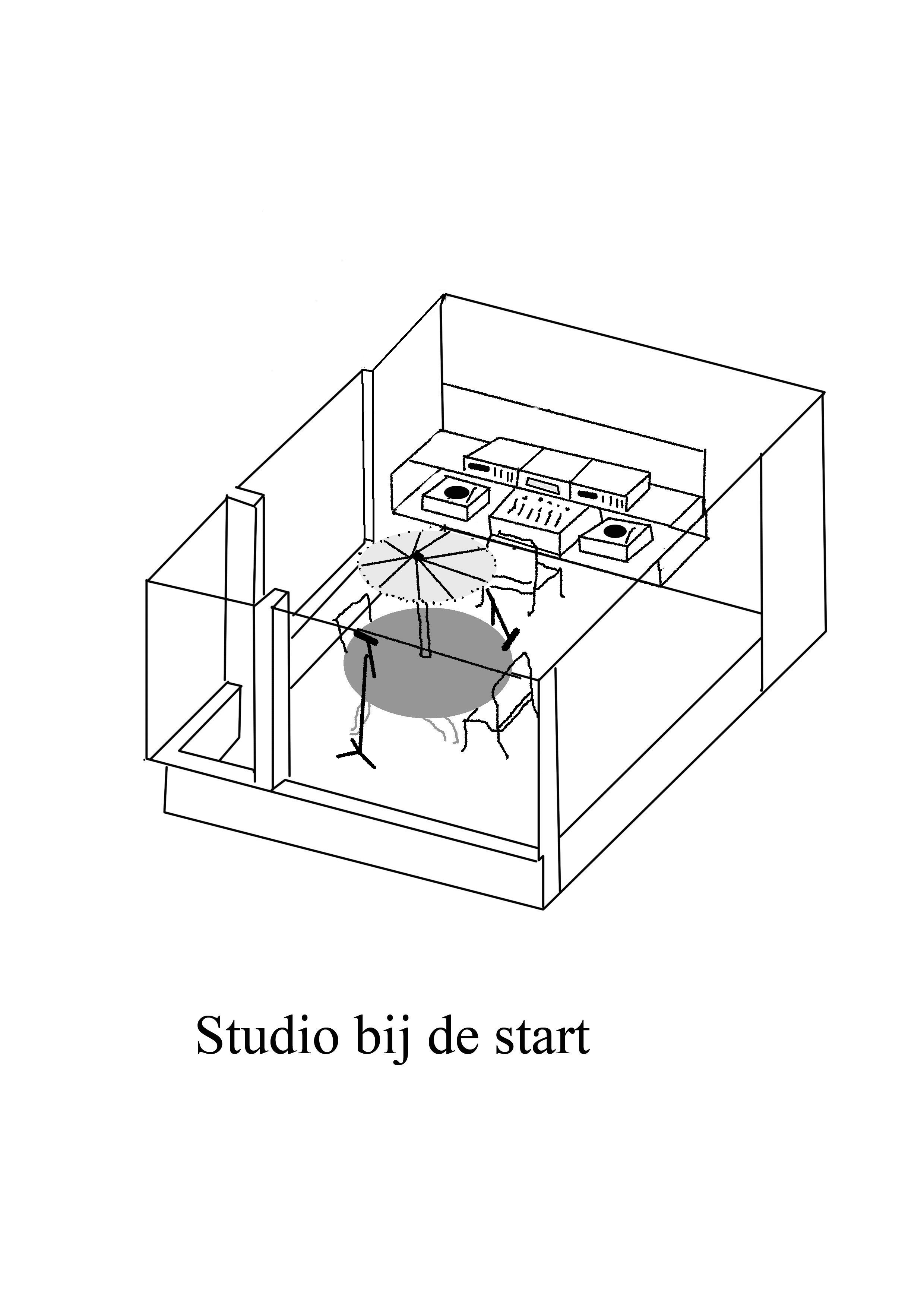 3D tekening Studio in vergaderzaaltje 1991